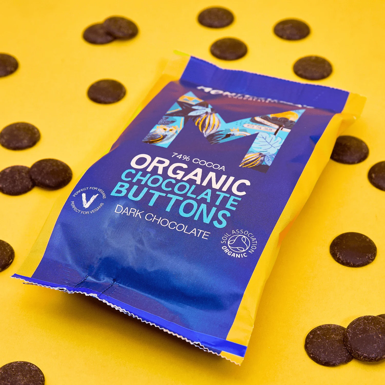 Organic 74% Dark Chocolate Buttons - 120g - Image 3